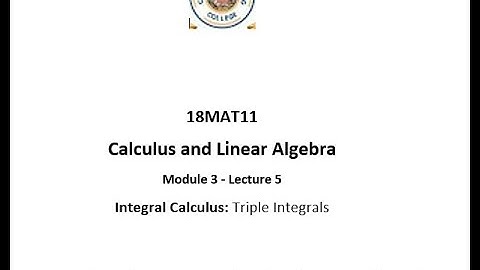 VTU CLA18MAT11 M3 L5 TRIPLE INTEGRALS
