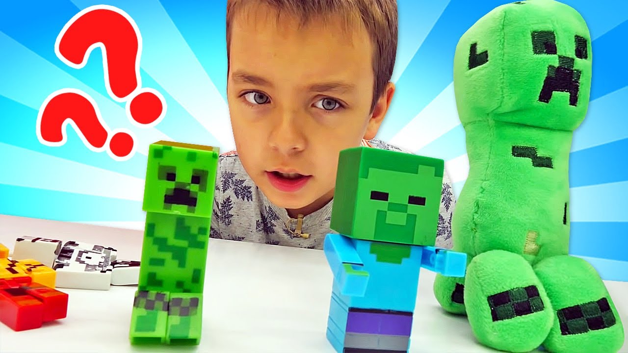 ⁣Стив Майнкрафт Лего проверяет какой моб сильнее! - Игры битвы для мальчиков в видео про Minecraft