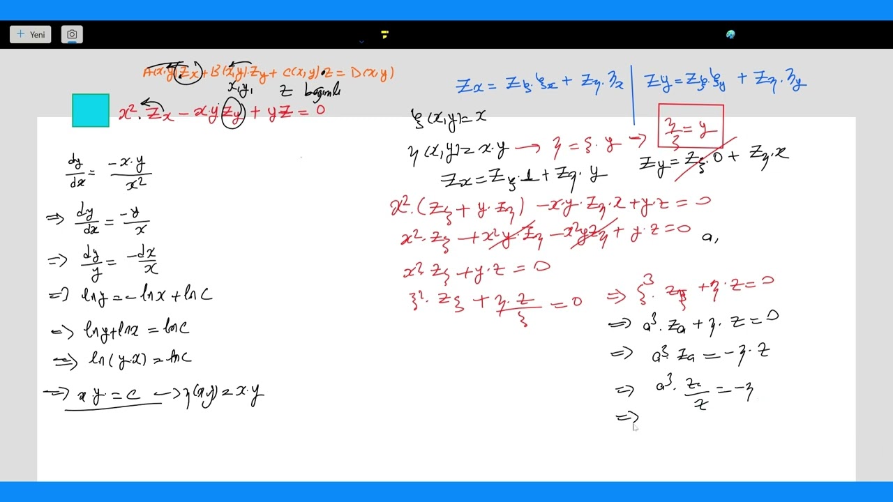 Kısmi Diferansiyel Denklemler için bir örnek