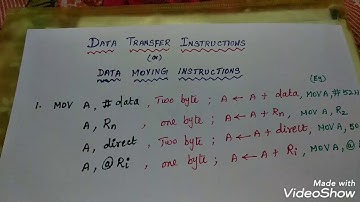 Data Transfer Instructions in 8051 part#1