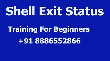 Shell Exit Status Training For Beginners +91 8886552866