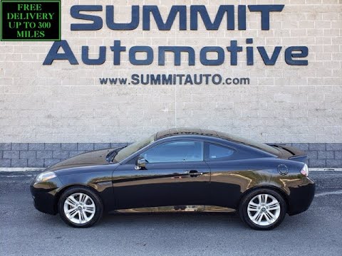 2008 HYUNDAI TIBURON GS TWO DOOR COUPE IN BLACK PEARL SUNROOF WALK AROUND REVIEW 10762A SUMMIT SOLD!