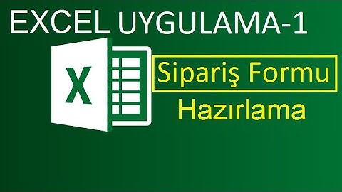 Excel Ör. Uygulama - 1 - Sipariş Teklif Formu