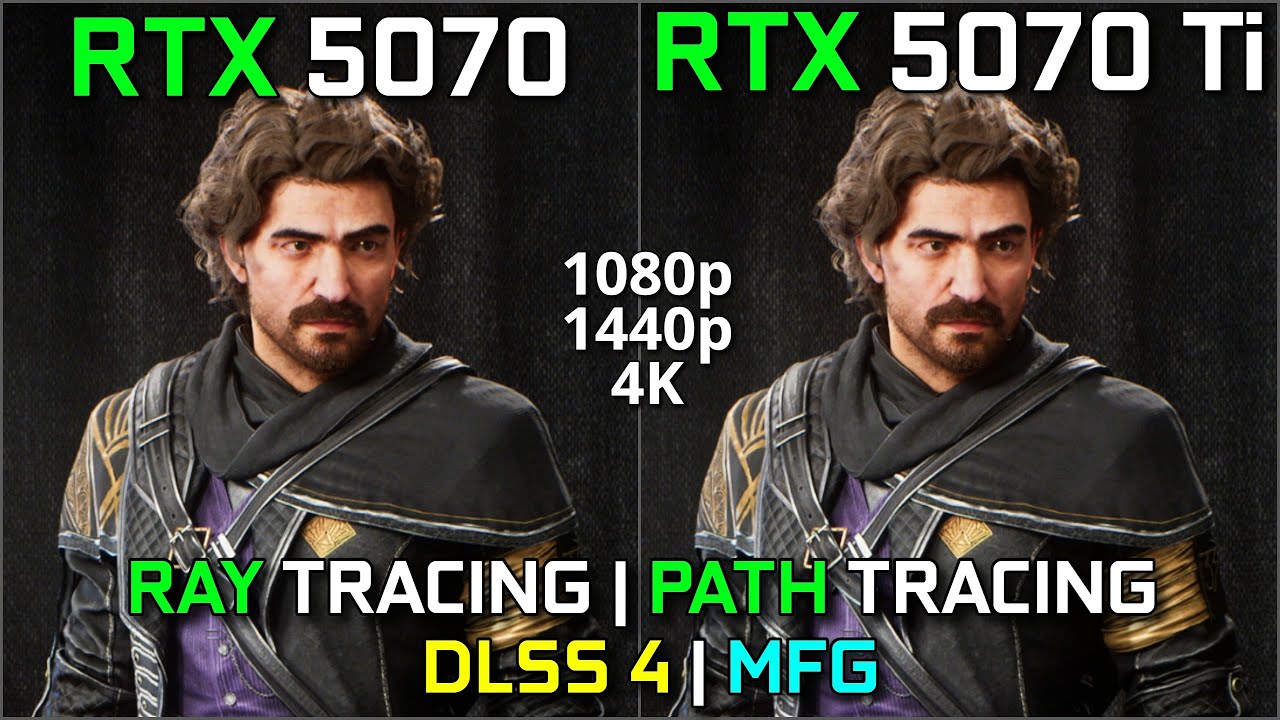 RTX 5070 vs RTX 5070 Ti | Ray Tracing & Path Tracing Battle! DLSS 4 ...