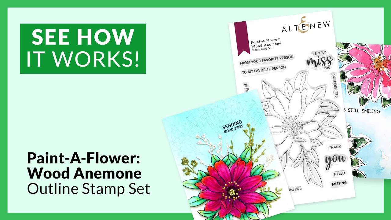Paint-A-Flower: Wood Anemone & Hawaiian Shores Brush & Fine Tip Pens Bundle