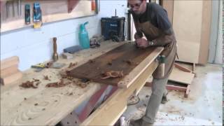 making a shaker desk and draws making furniture from beech and old sawn Mahogany.