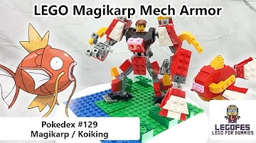 LEGO POKEMON MECH - Pokedex 129 Magikarp (Tutorial Build & Armor Robot Mode)