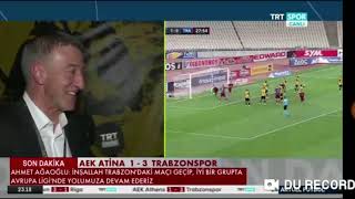 AEK ATHENA 1-3 TRABZONSPOR MAÇ SONU ÖZET GÖRÜNTÜLER GOLLER FIRTINA ESTİ