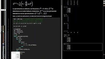 9 Como resolver un Sistema de Ecuaciones Lineales  con el método de Jacobi (algoritmo en matlab)