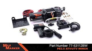 3500 lb Capacity Mile Marker PE3500 ATV/UTV/Side-by-Side Electric Winch with Synthetic Rope 3500 lb Capacity Mile Marker PE3500 ATV/UTV/Side-by-Side Electric Winch with Synthetic Rope