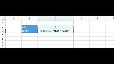 Microsoft Excel Age Adult & Minor Formula