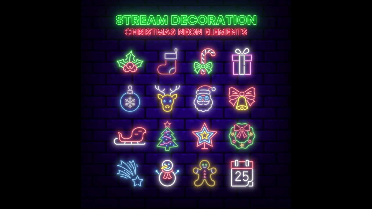 Animated Christmas Neon Overlay – Streamlabs & Twitch Overlay Pack