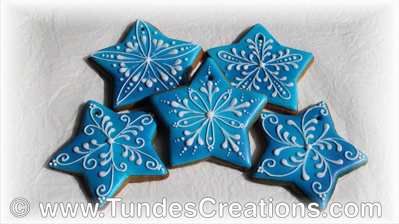Blue star gingerbread Christmas ornaments