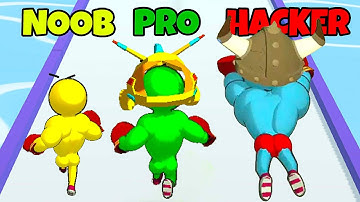 NOOB vs PRO vs HACKER - Level Up Runner Gameplay