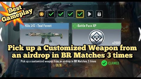 Call Of Duty Mobile Pick up a Customized Weapon from an airdrop in BR Matches 3 times Task Complete