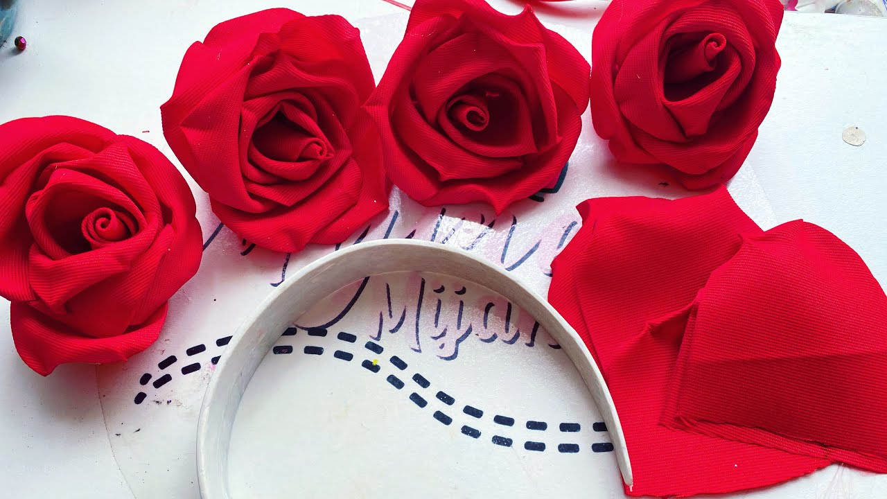 como hacer una diadema de catrina - rosas de Listón -Skull hairbows - Rosas de tela