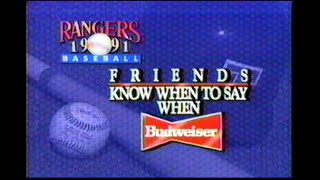 90s Commercials Texas Rangers Baseball May 9 1991 KTVT 11 Red Sox