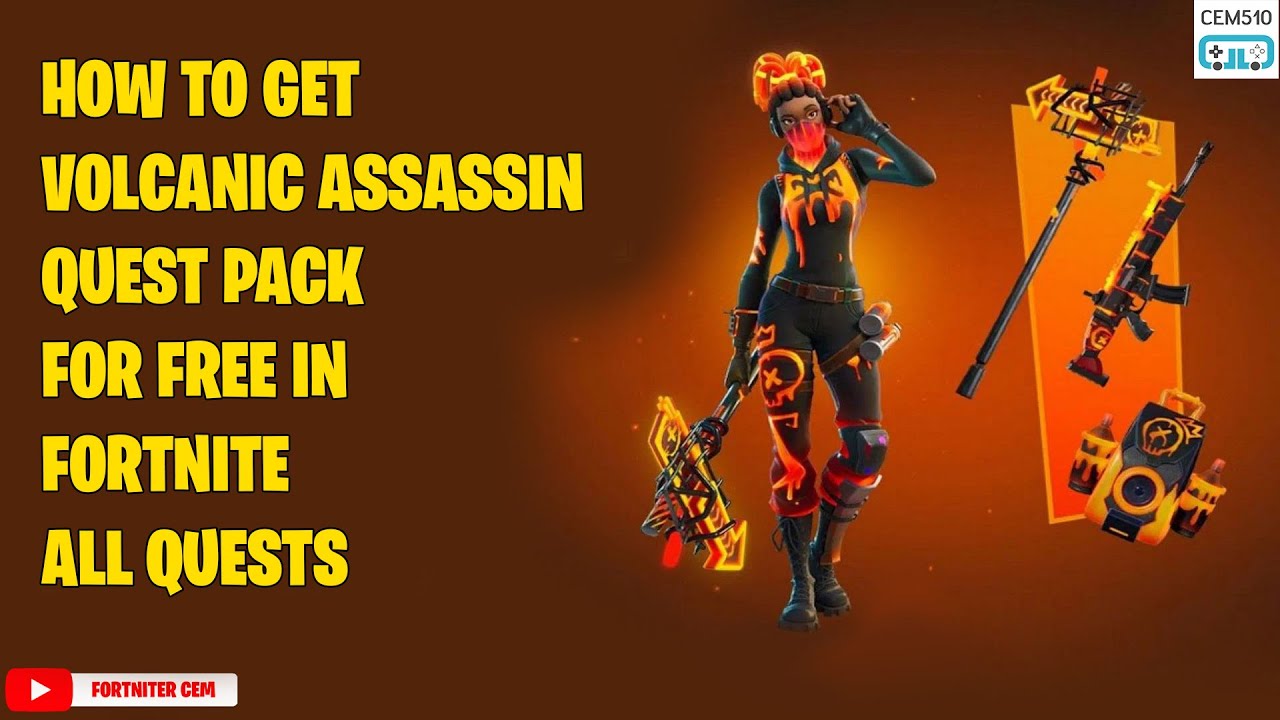 How to get Volcanic Assassin Quest Pack for free in Fortnite (All Volcanic Assassin Pack Quests)