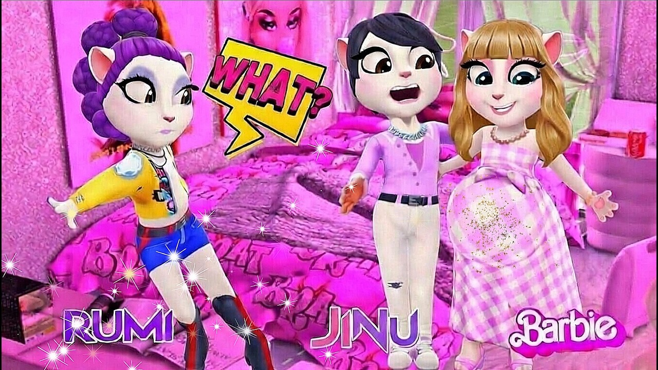 My Talking Angela’m 2 😻  Pregnant Barbie with Jinu MVs Rumi | New Update 😘💋  Cosplay →