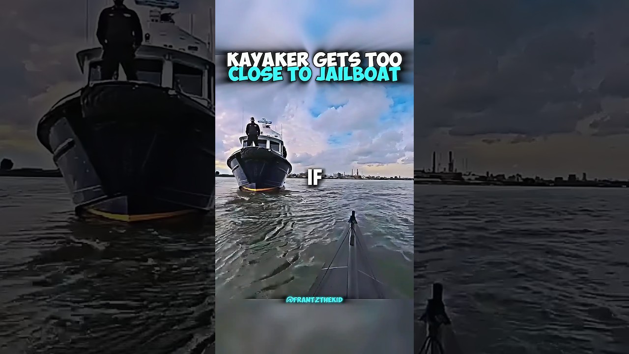 Kayaker Gets Too Close To JailBoat😳 #shorts