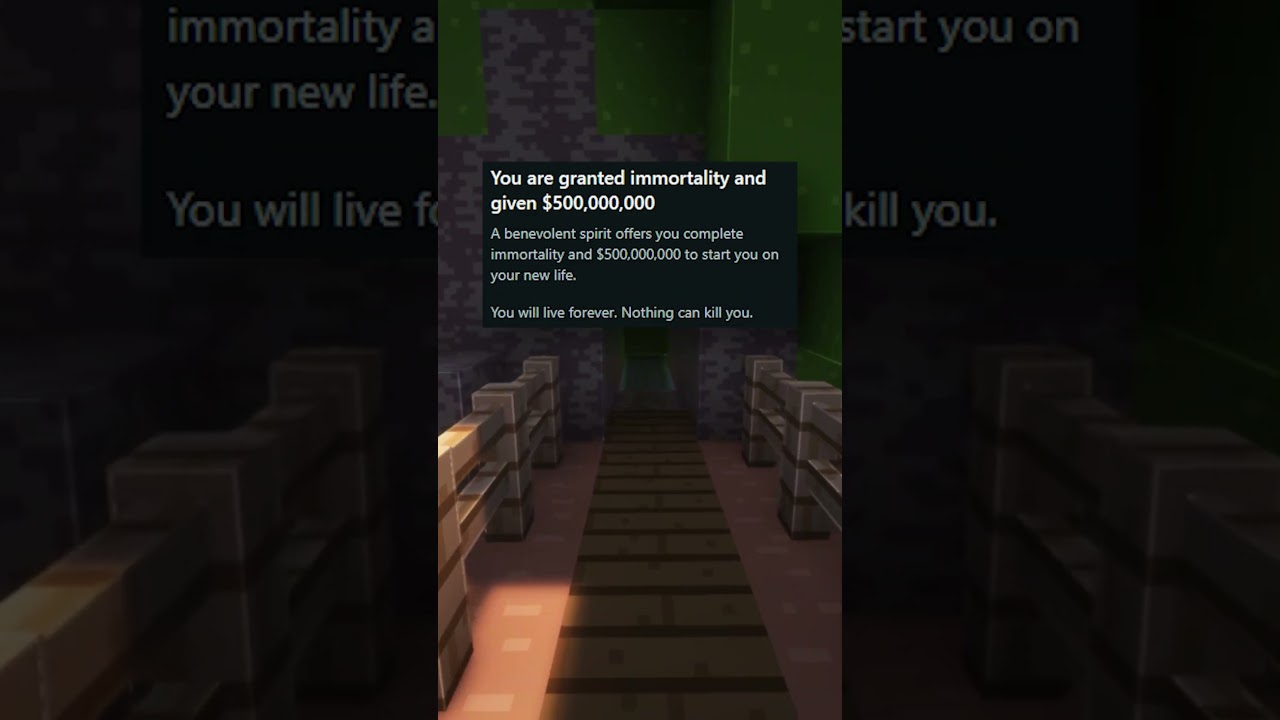 immortality and $500,000,000 hypothetical situation post