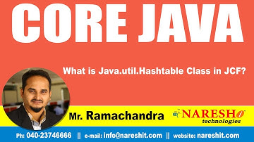 Core Java Tutorials | What is Java.util.Hashtable Class in JCF? | by Mr. Ramachandra