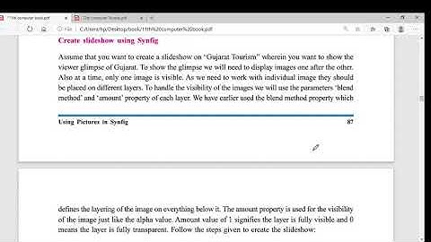 11th chp 5 | Topic - Create Slideshow using Synfig studio.