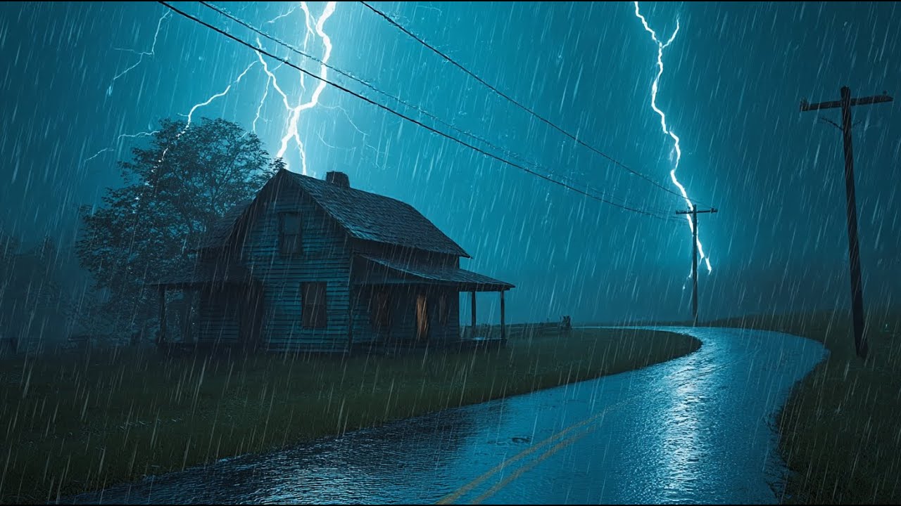 Tormenta Nocturna con Lluvia Intensa y Truenos 🌧️⚡ Sonidos para Dormir ...