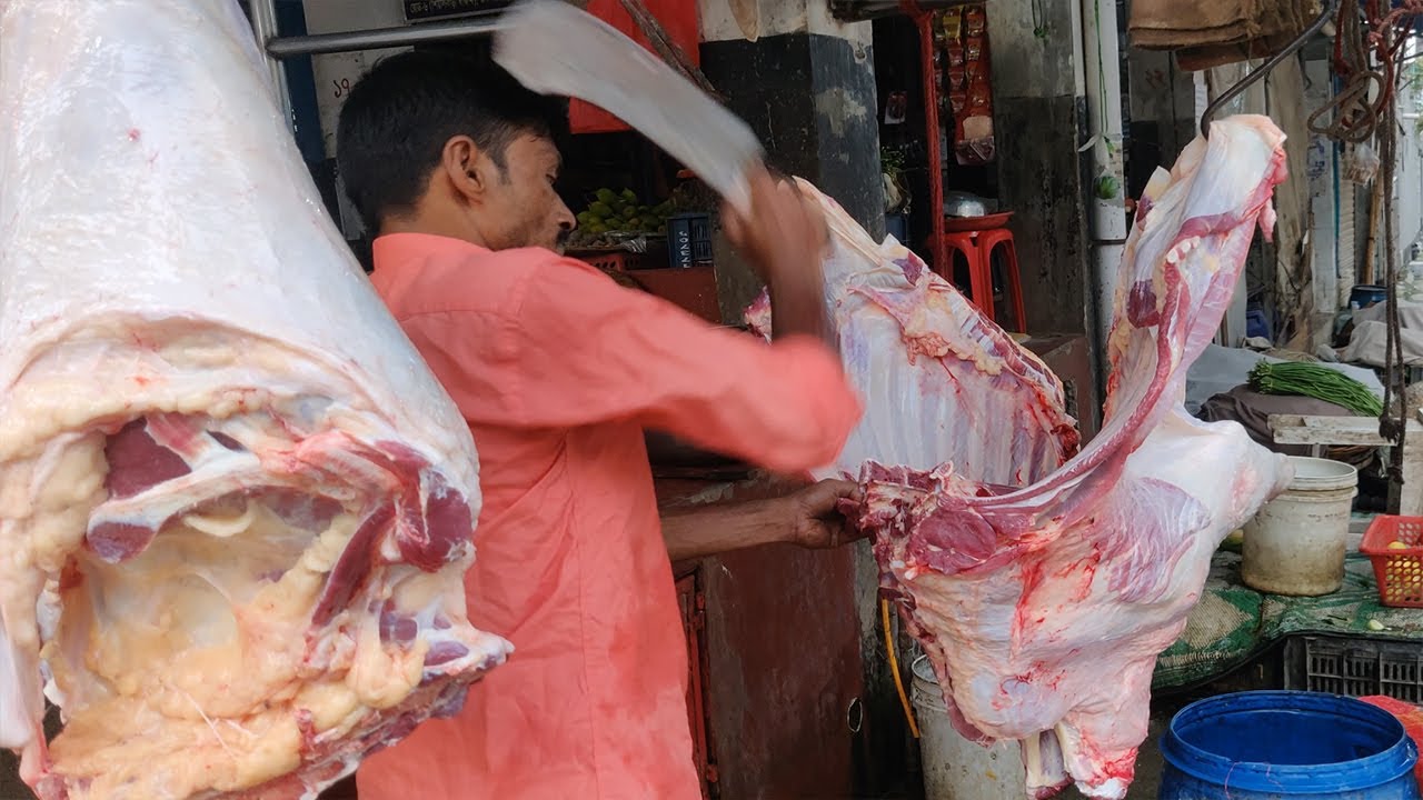 Meat Market || Beef Cutting Skills at Butcher Shop ...