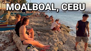 Moalboal Cebu, Philippines | Walk Tour at Panagsama Beach - Nightlife Spot & Famous for Sardine Run!