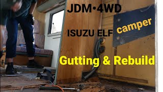 JDM imported 1994 Isuzu Elf camper. Gutting and rebuilt.