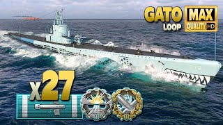 Гато: хороший игрок на подводных лодках в действии - World of Warships