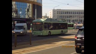 Минск, поездка в троллейбусе БКМ-32100Д, парк.№ 5041, марш.33 (29.02.2024)