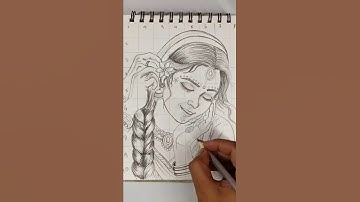 Radha Rani outline drawing, Radha drawing #shorts