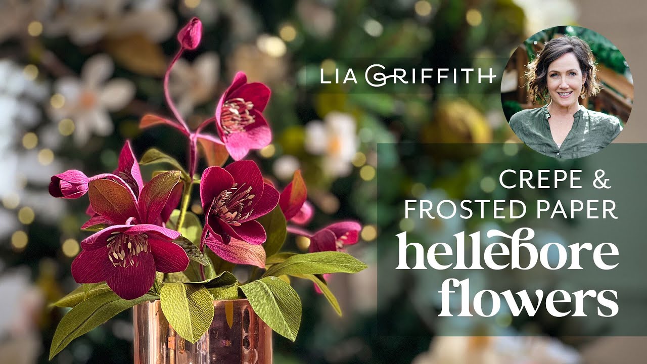 How to Make Crepe & Frosted Paper Hellebore Flowers