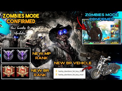 *NEW* RANK EMBLEMS FOR MP & BR | NEW BR VEHICLE HARLEY DAVIDSON | ZOMBIES MODE LEAKS | COD MOBILE
