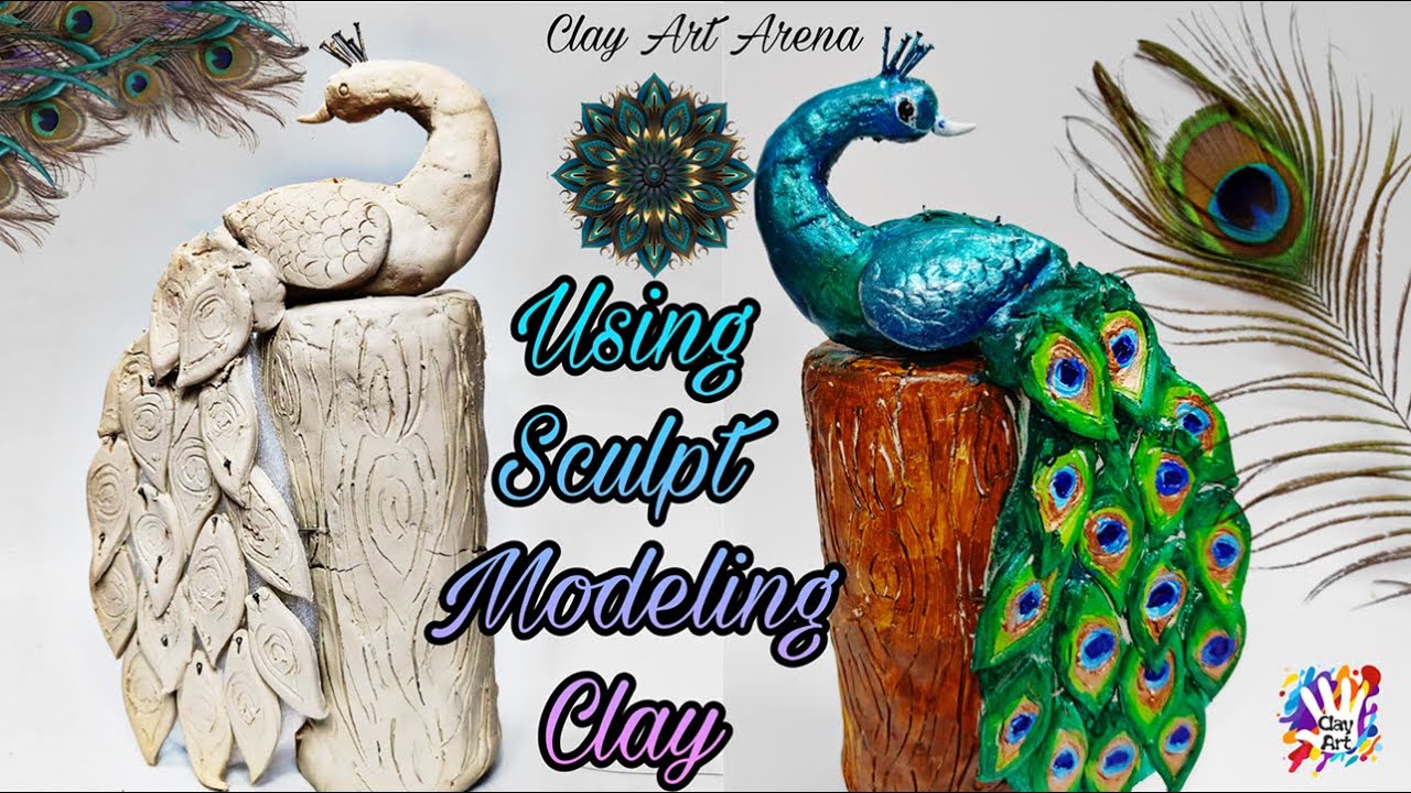Sculpting Clay Peacock | easy making | Clay sculpture making #diy #sculpting #peacock #clayart #art