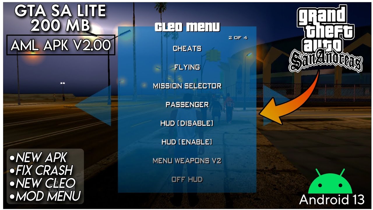 Download AML - APK with ModLoader and CLEO for GTA San Andreas (iOS, Android )
