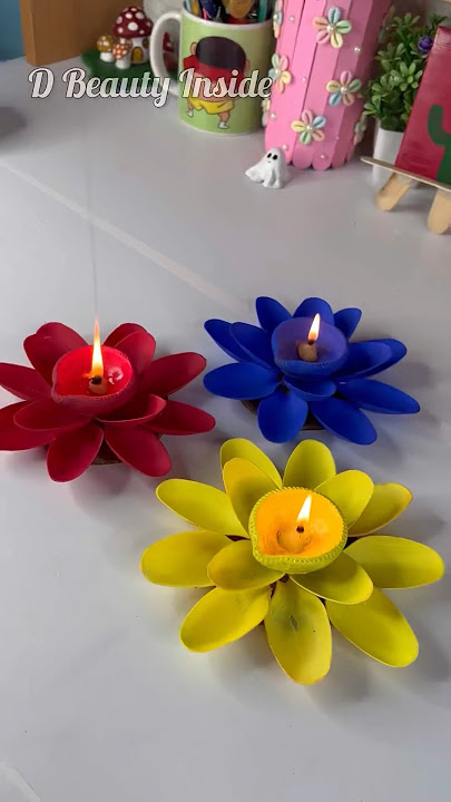 DIY Diwali Diya 🪔 Diya decorations ideas 💡diy paper diya #diwali #decoration #diwalispecial #diya