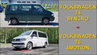 SLIP TEST - SYNCRO vs 4MOTION - Volkswagen T4 vs Volkswagen T6 - @4x4.tests.on.rollers