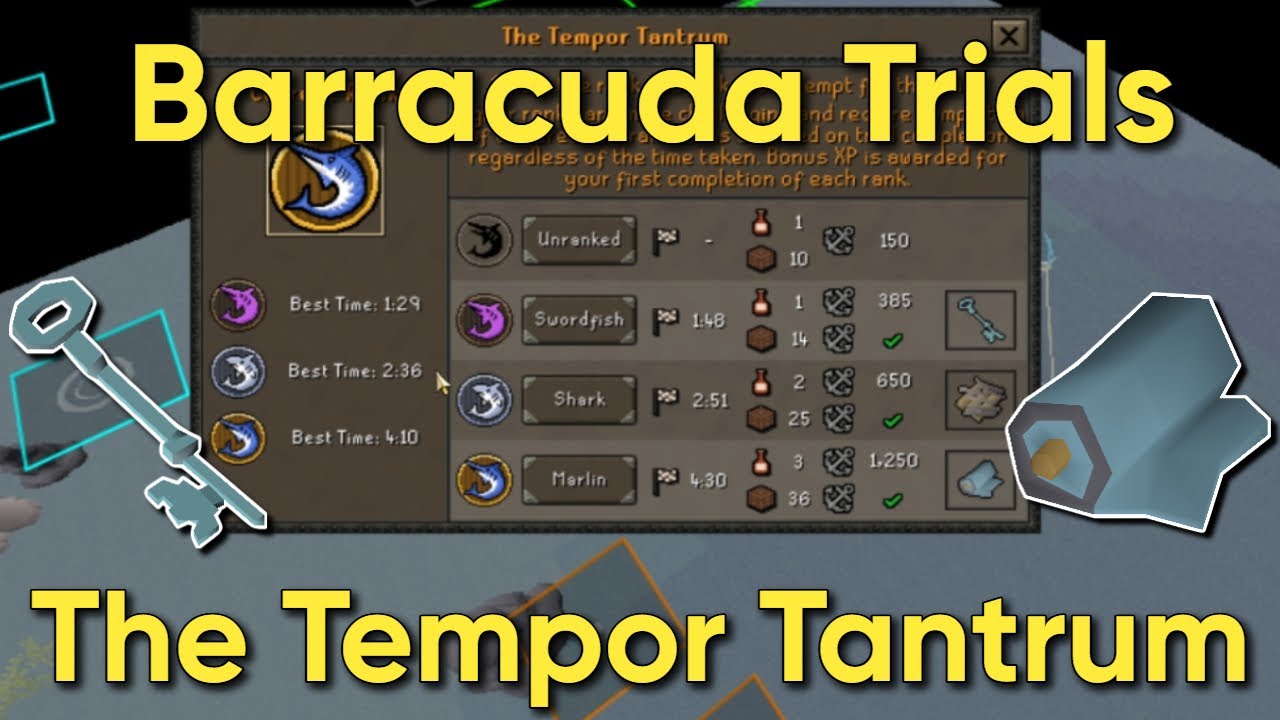 اكتمال ميني جيم الجزء الأول في لعبة osrs بالعربي Barracuda Trials No Tile Markers The Tempor Tantrum