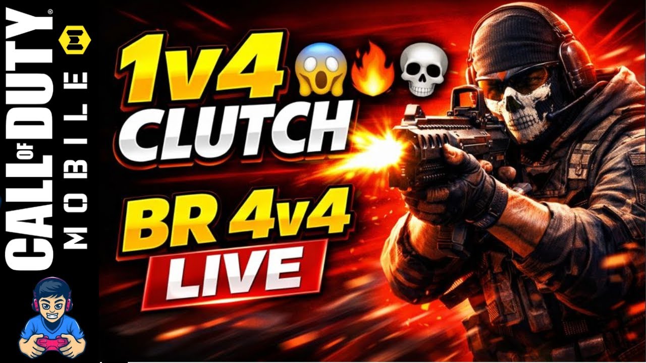 🔴 CODM LIVE 🔥 BR 4v4 | INSANE 1v4 & 2v4 CLUTCH 😱 | Multiplayer Ranked