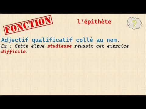 Qu'est ce qu'une épithète