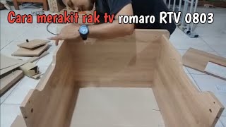 cara merakit rak tv.romaro RTV 0803
