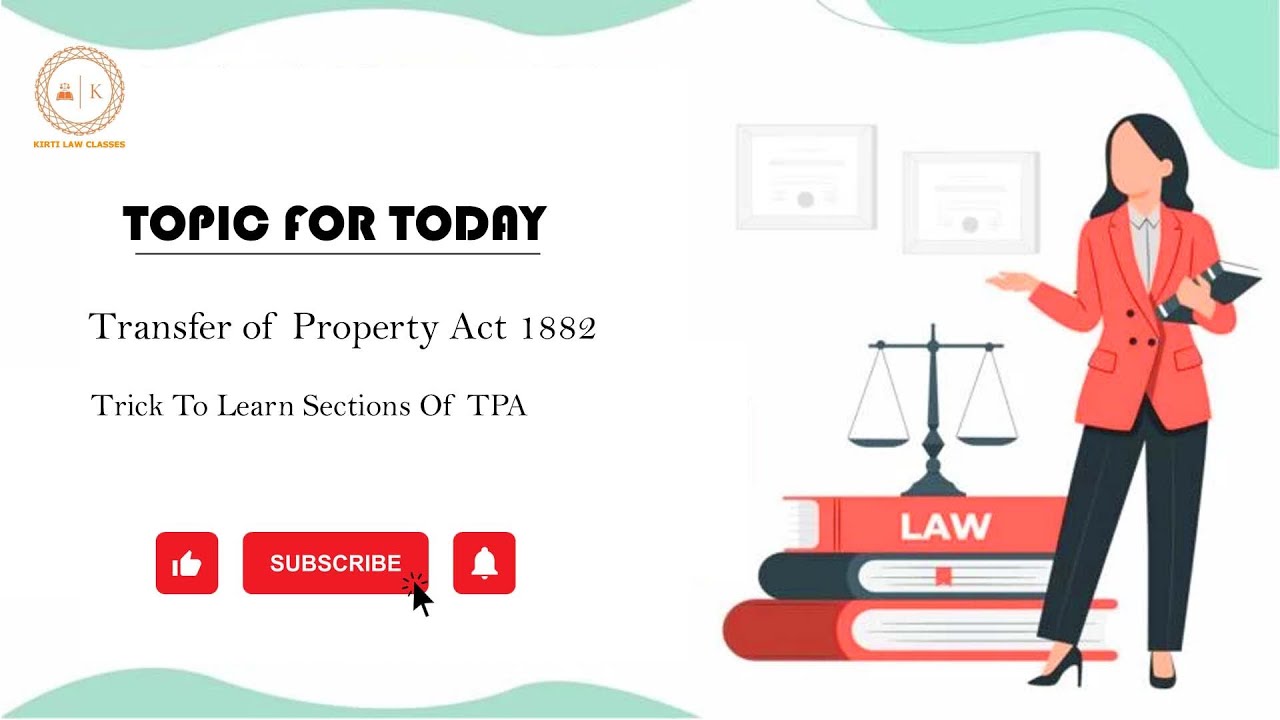 How To Remember Sections In Law - Transfer Of Property Act 1882,TPA ...