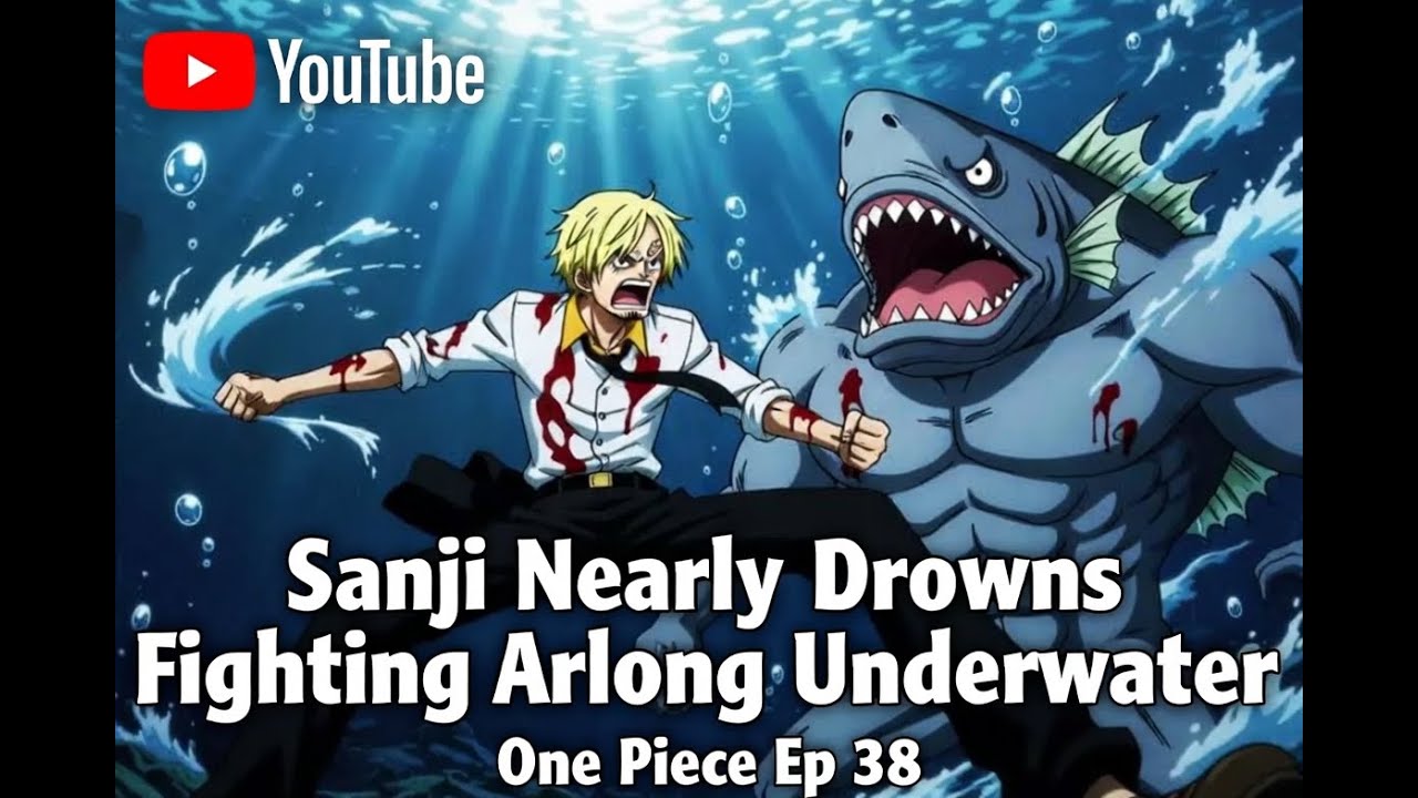 Sanji Nearly Drowns Fighting Arlong Underwater - One Piece Ep 38