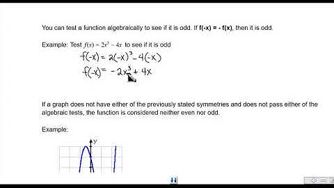 Even and Odd Function Symmetry