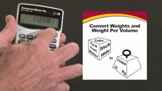 Construction Master Pro Trig Weights and Weight per Volume How To