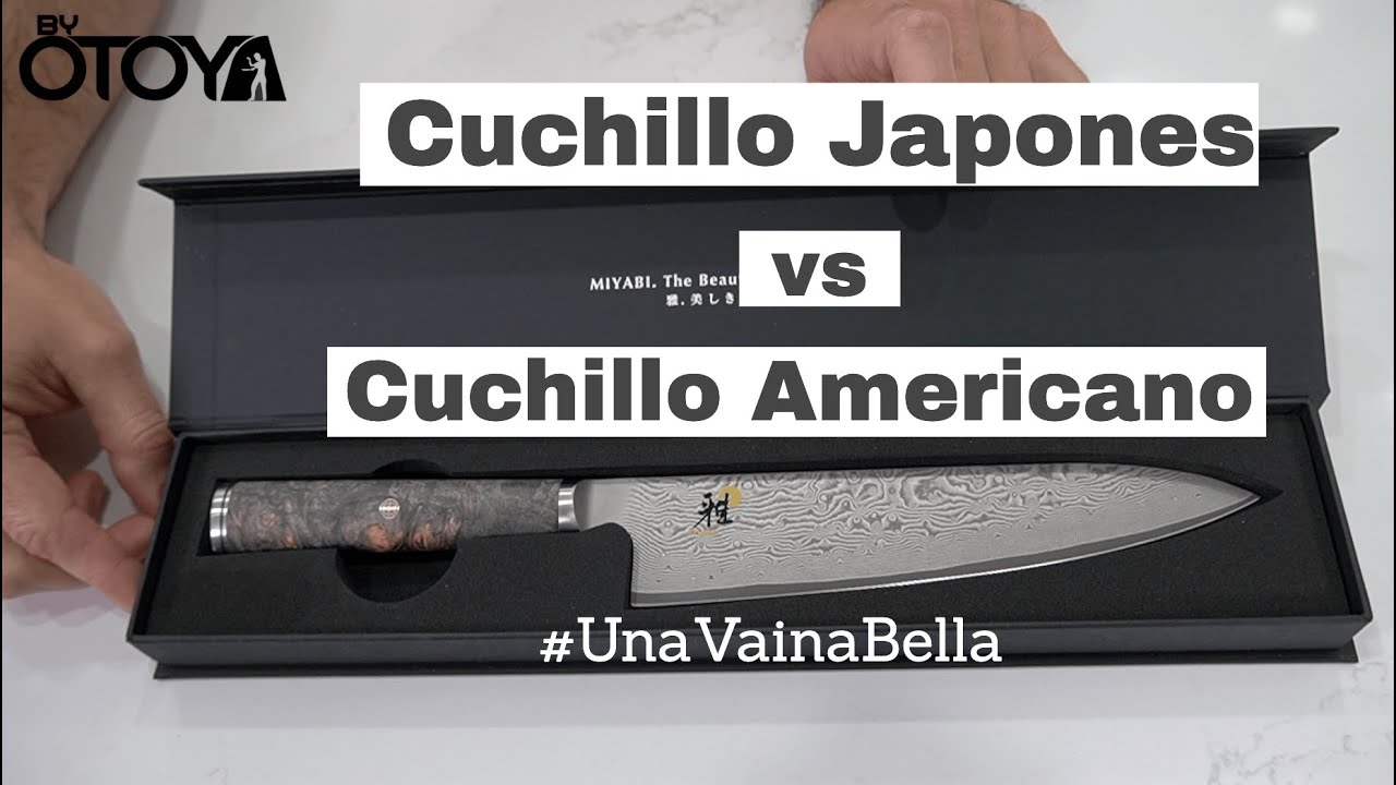 Comparacion entre cuchillo de chef Japones y cuchillo de chef Americano o  Europeo - byOtoya 