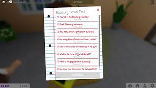 Answering BLOXBURG school test!